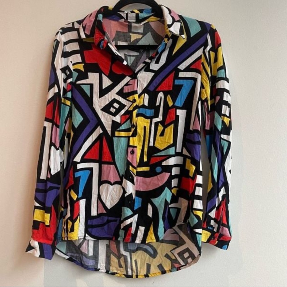 Colorful Geometric Print Shirt